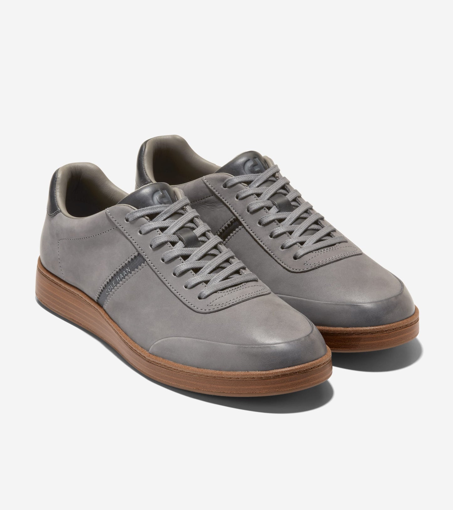 C45122:STEEL GRAY NUBUCK / GRAY PINSTRIPE / ITALIAN DARK NATURAL