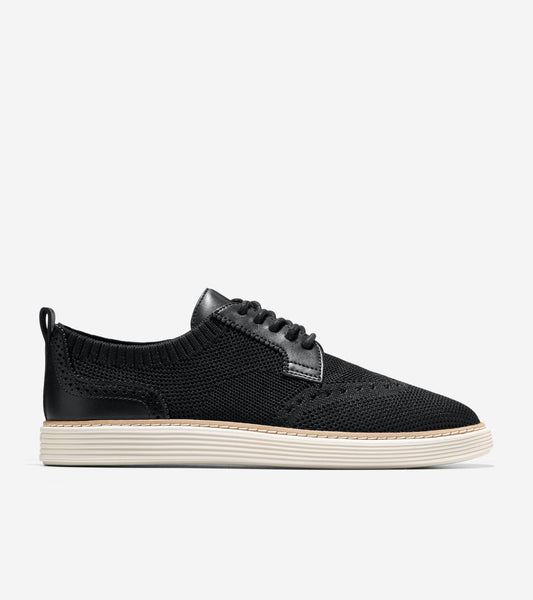 W33214:BLACK KNIT/LEATHER/IVORY