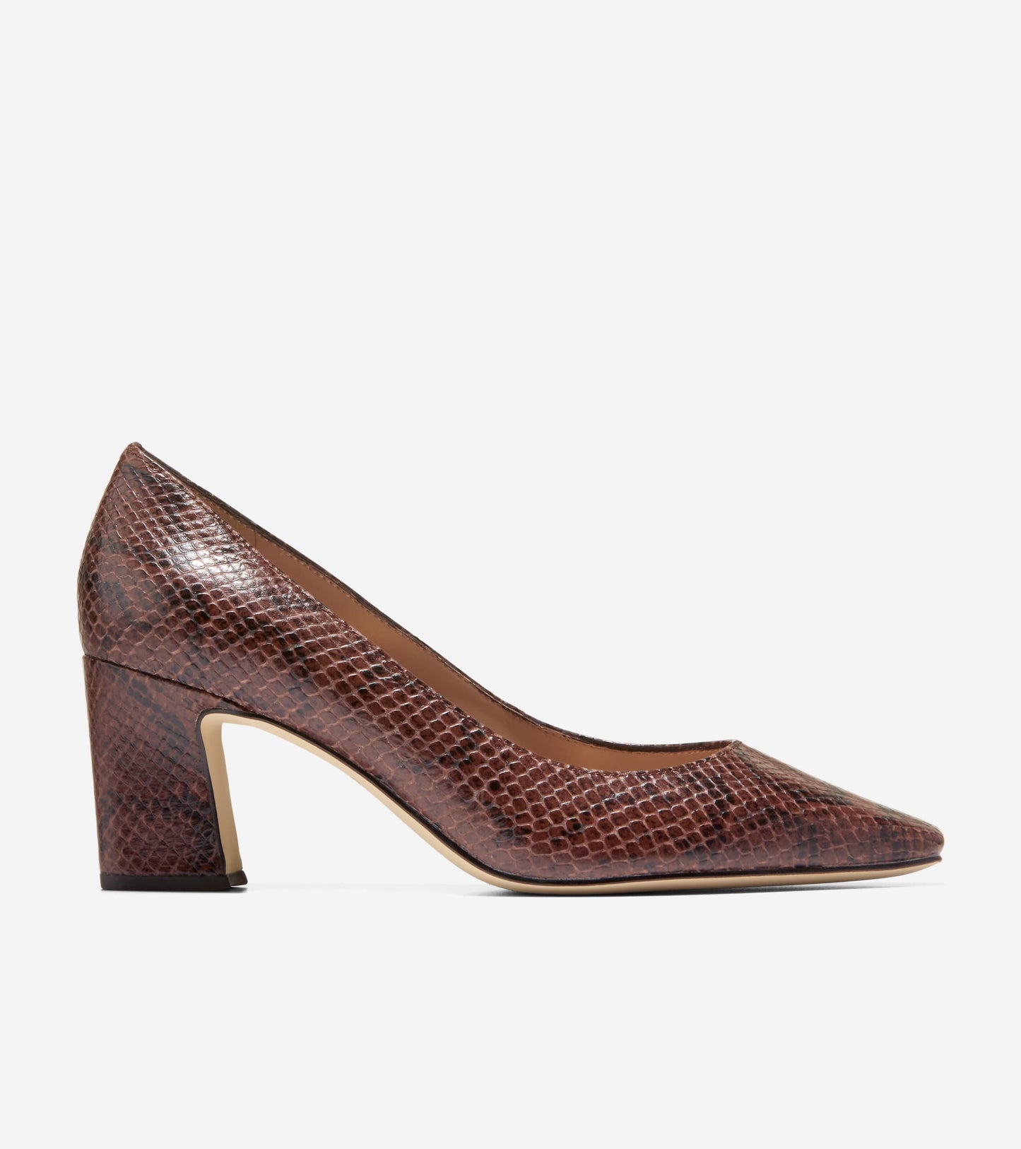 W37099:CH HICKORY GLOSSY SNAKE PRINT LEATHER