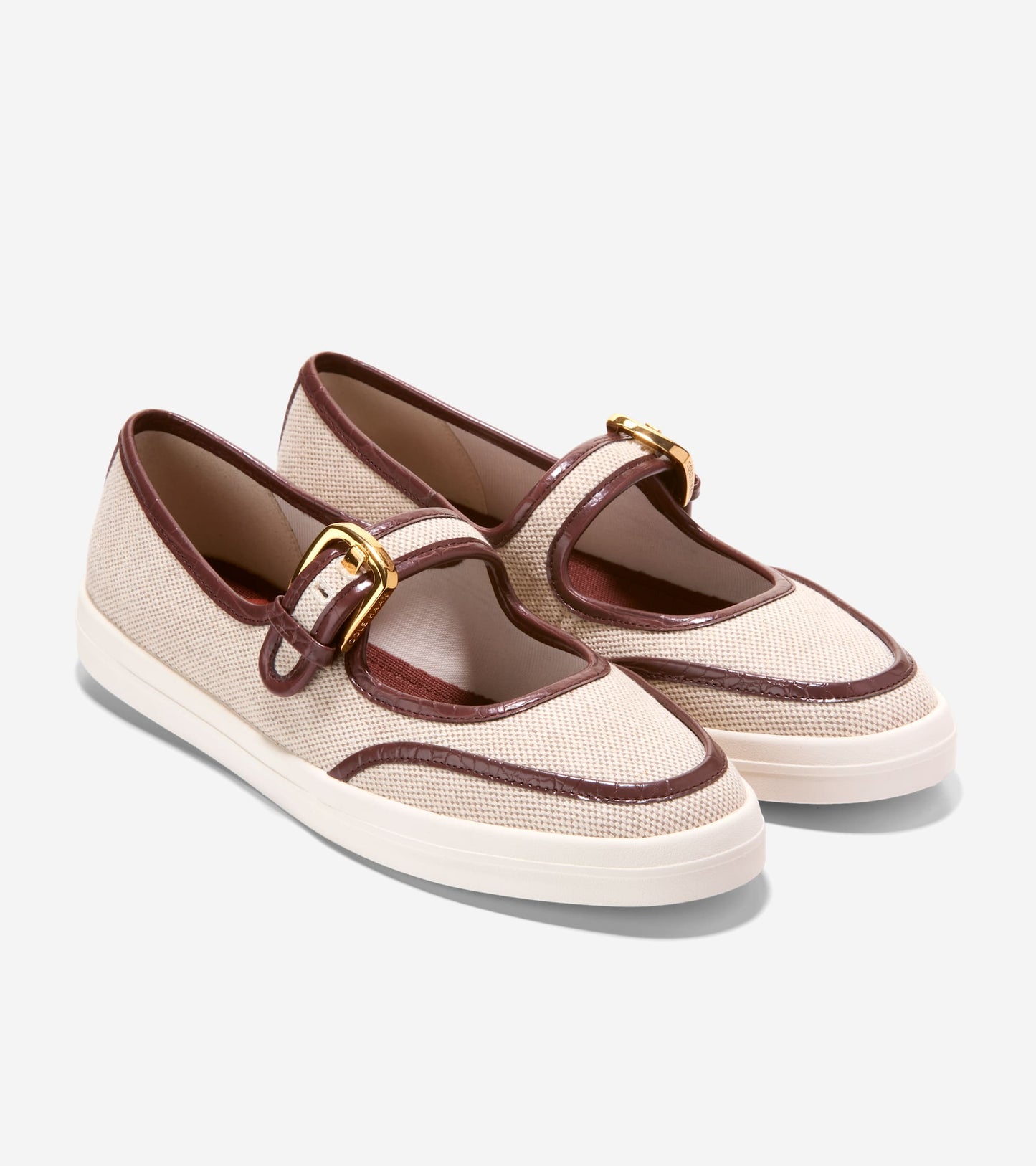 W35960:CH MAHOGANY CROC PRINT/NATURAL CANVAS