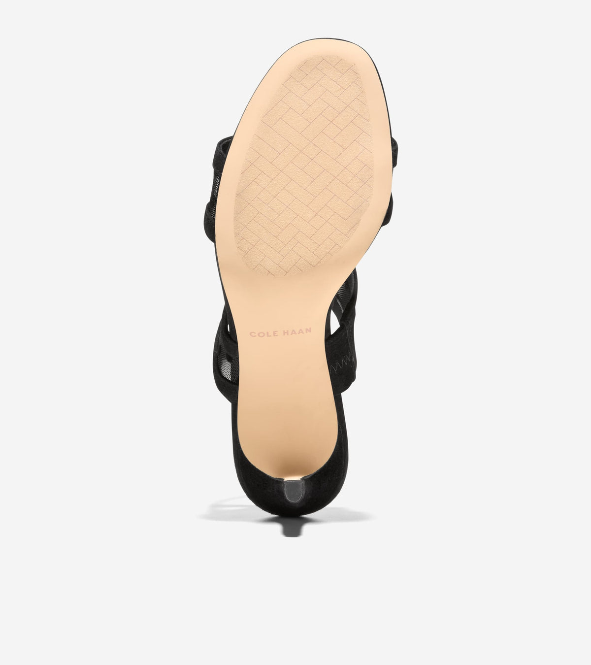 W37929:BLACK POLKA DOT MESH / BLACK SUEDE