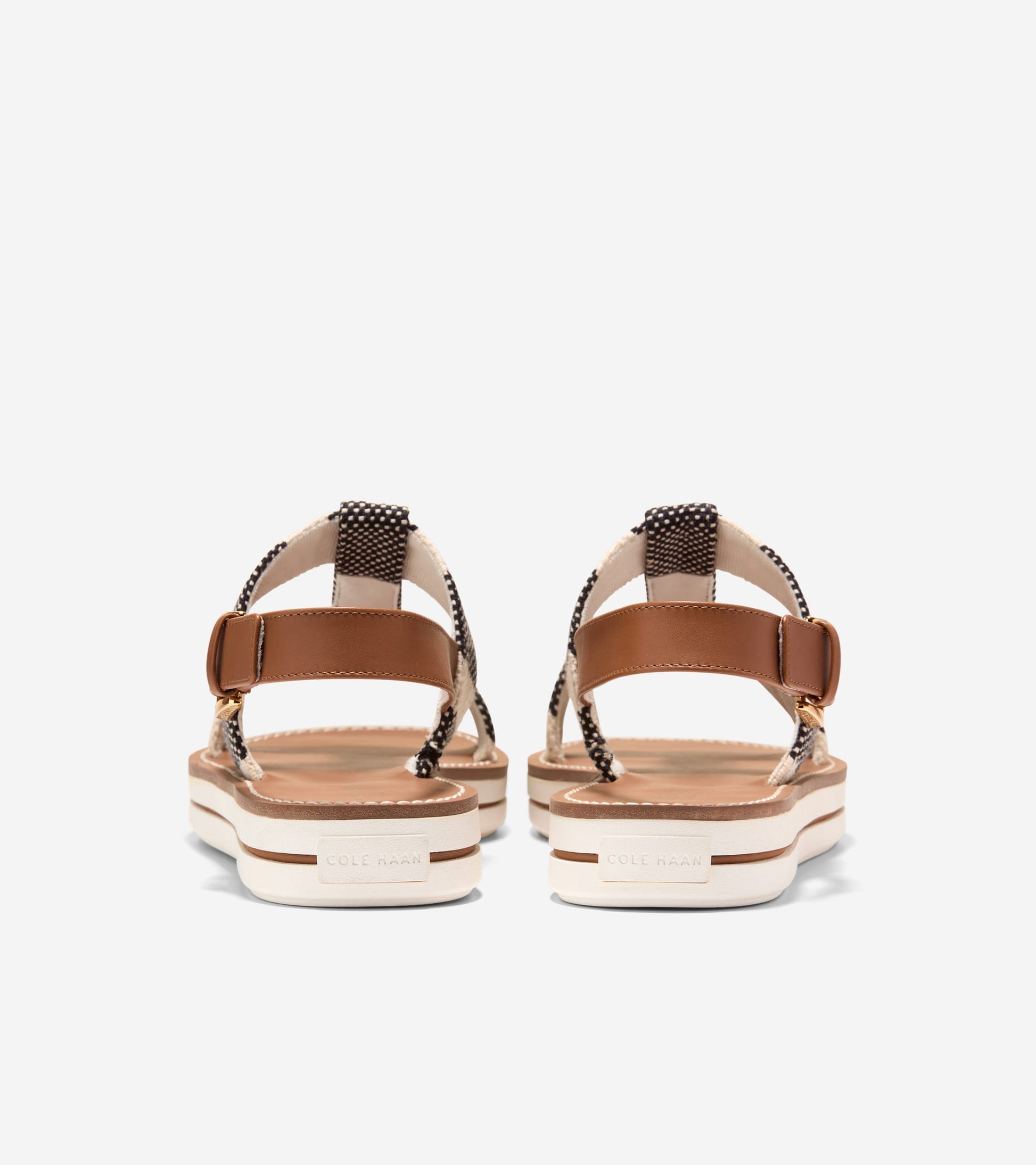 W36541:BLACK & NATURAL STRIPE CANVAS / CH BRITISH TAN LTHR