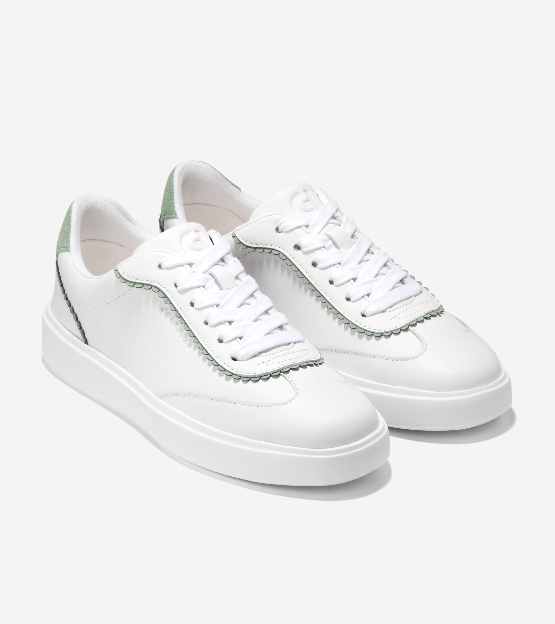 W36229:WHITE LEATHER / LILY PAD SUEDE