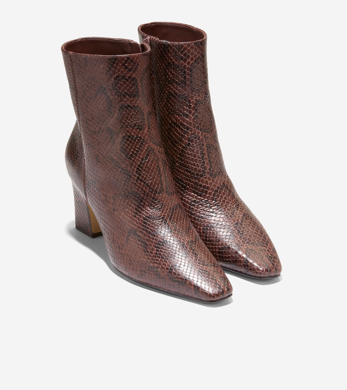 W37087:CH HICKORY GLOSSY SNAKE PRINT LEATHER