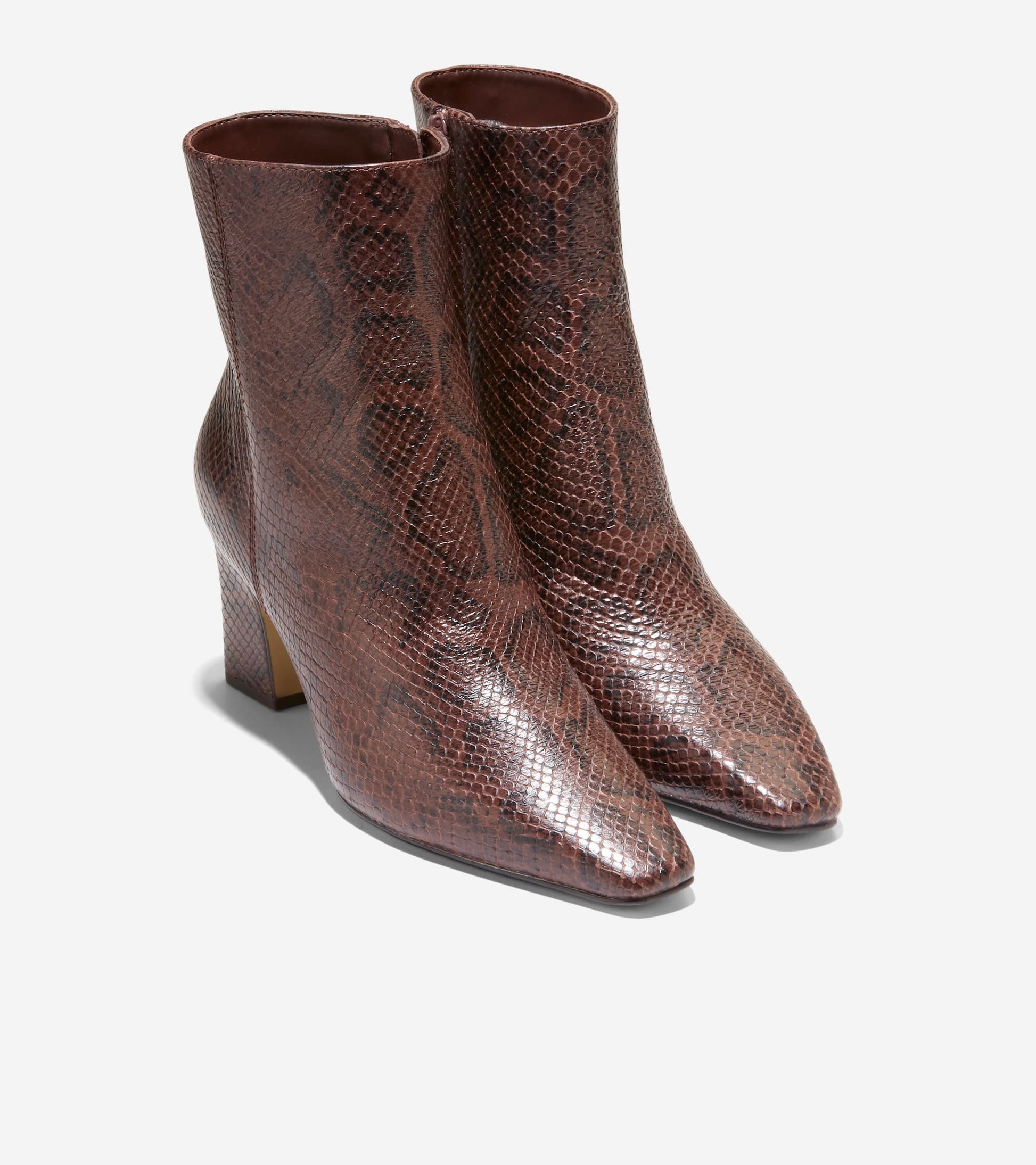 W37087:CH HICKORY GLOSSY SNAKE PRINT LEATHER